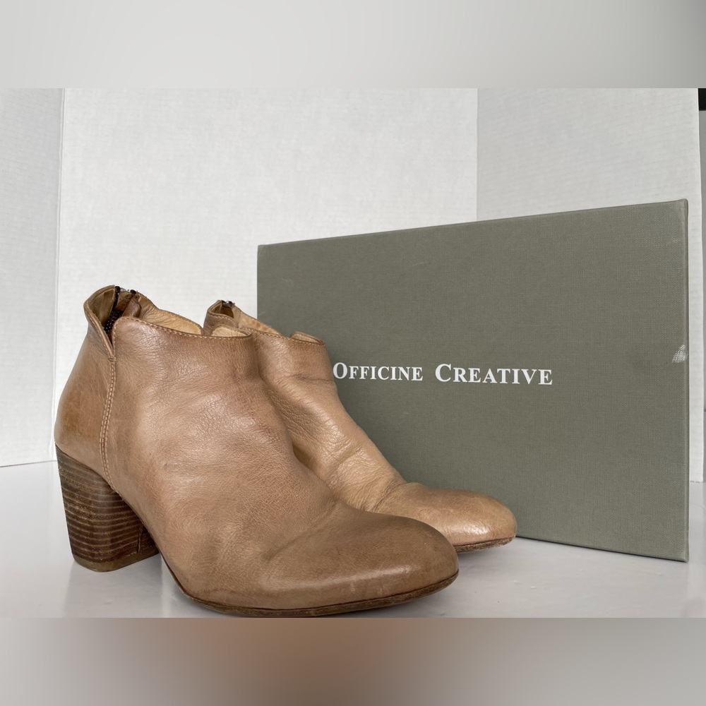 OFFICINE CREATIVE Leather Ankle Boots – Tan Patina | EU 37